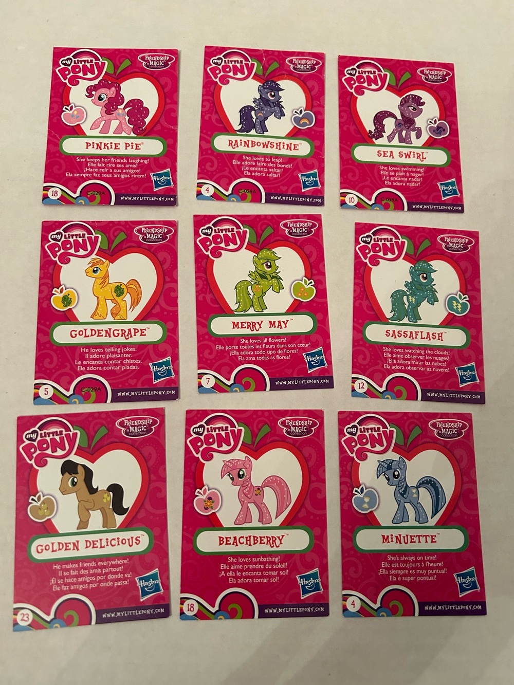 Hasbro My Little Pony collector cards